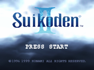 Suikoden II title screen for Playstation